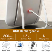 LED Lighted Makeup Mirror with Adjustable Brightness & 3 Color Modes, USB Rechargeable