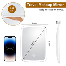 LED Lighted Makeup Mirror with Adjustable Brightness & 3 Color Modes, USB Rechargeable