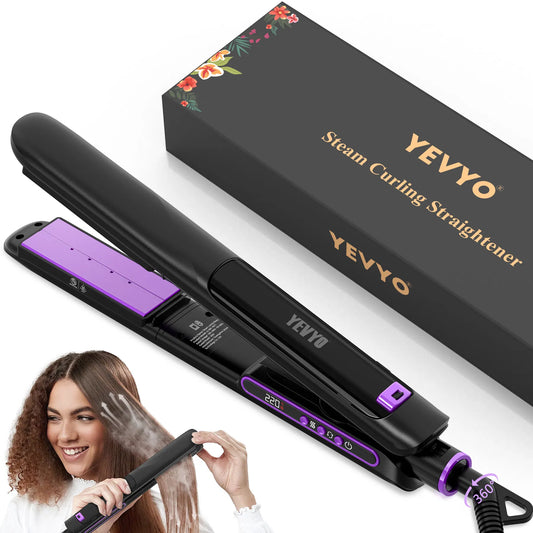 Professional Titanium Steam Hair Straightener – Smooth, Shine & Protect