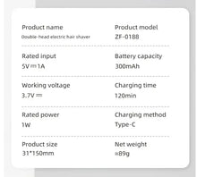 2-in-1 wireless rechargeable electric shaver, suitable for women - dual head bikini trimmer, suitable for both dry and wet use