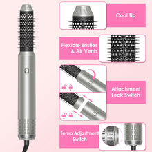 Hot Air Styler Volumizer Straightener Curler Dryer Automatic Wrap Styler Hair Dryer Brush Set With 3 Temp Settings ALCI Plug Glove Cable Zip Tie